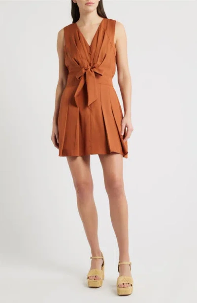 Ciebon Seville Tie Waist Romper In Brown