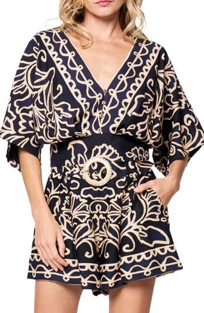 Ciebon Silva V-neck Top In Black