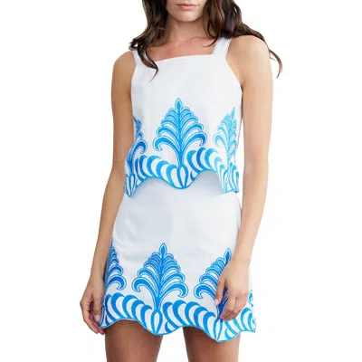 Ciebon Skyla Embroidered Crop Tank In Blue