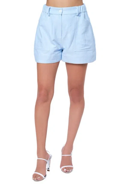 Ciebon Susana Cotton Blend Short In Blue