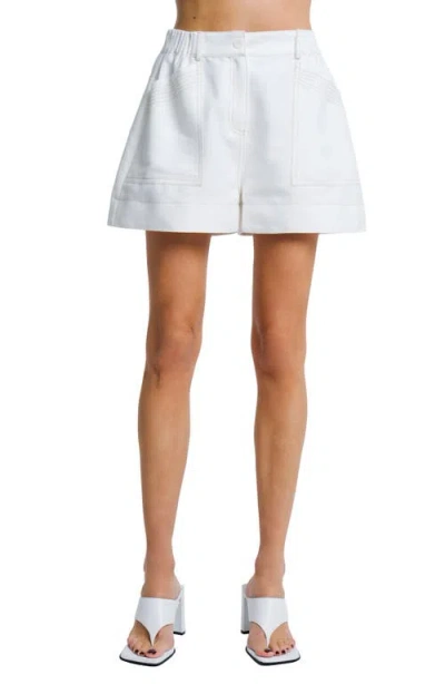 Ciebon Susana Cotton Blend Short In White