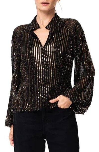 Ciebon Susanna Sequin Top In Black