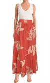 Ciebon Teyan Embroidered Skirt In Terracotta