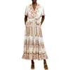Ciebon Thessa Floral Print Tie Waist Maxi Dress