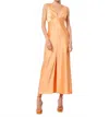 Ciebon Twist Back Bias Dress In Orange In Orange