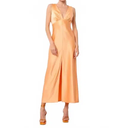 Ciebon Twist Back Bias Dress In Orange