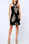 Ciebon Varella Embroidered Halter Dress