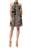 Ciebon Varella Print Halter Dress In Black