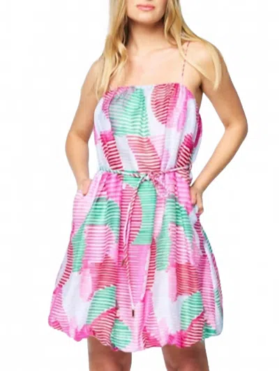 Ciebon Viola Cami Bubble Hem Mini Dress In Pink Multi