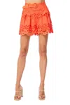 Ciebon Women's Kiana Embroidered Lace Shorts In Tangerine In Red