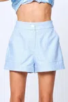 Ciebon Awana Elastic Waist Shorts In Sky Blue In Blue