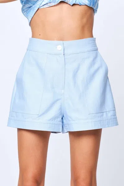 Ciebon Women's Top Stitch Shorts In Blue
