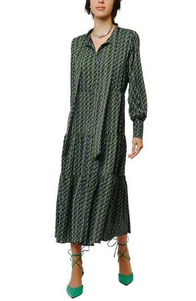 Ciebon Zamara Long Sleeve Midi Dress In Multi