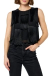 Ciebon Zinnia Fringe Sleeveless Top In Black