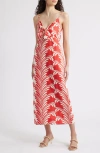 Ciebon Zya Print Sleeveless Maxi Dress In Red