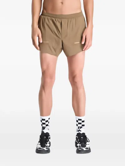 Ciele Atshort Logo-patch Running Shorts In Brown