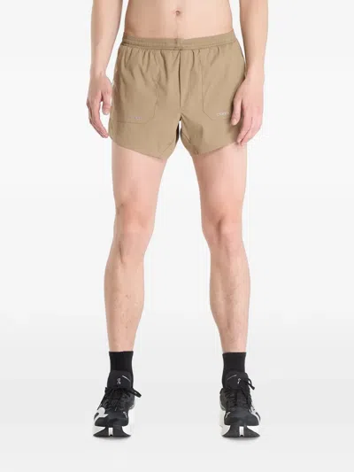 Ciele M Atshort 5" Logo-patch Elasticated-waist Shorts In Brown