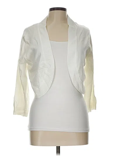 Pre-owned Cielo 3/4 Sleeve Top Ivory Plunge Neckline Tops In White