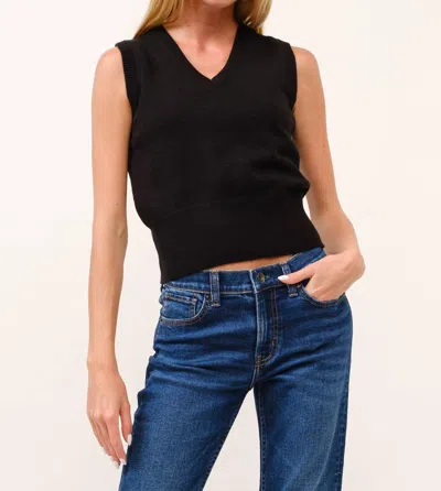 Cielo Banded Sleeveless V-neck Top In Black