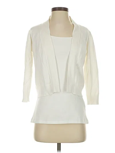 Pre-owned Cielo Cardigan Sweater In White