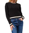 Cielo Houston Cropped Sweater In Black In Black
