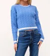 Cielo Houston Cropped Sweater In Blue In Blue
