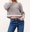 Cielo Houston Cropped Sweater In Grey In Gray