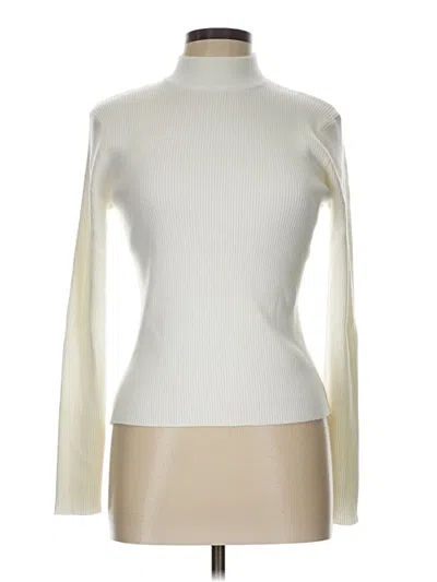 Pre-owned Cielo Long Sleeve Top Ivory Turtleneck Tops