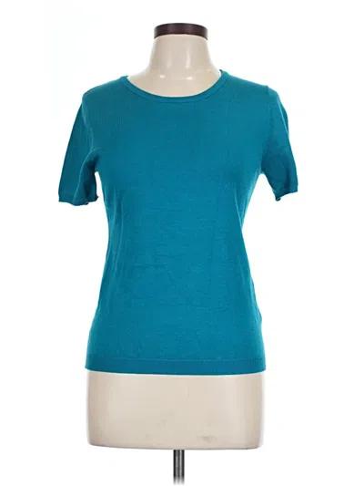 Pre-owned Cielo Short Sleeve Top Teal Scoop Neck Tops