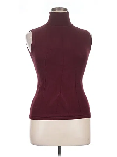 Pre-owned Cielo Sleeveless Top Burgundy Turtleneck Tops