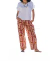 Cienna Cotton Hemi Pant In Coral In Pink