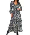 Cienna Gia Boho Maxi Dress In Green Multi In Multi