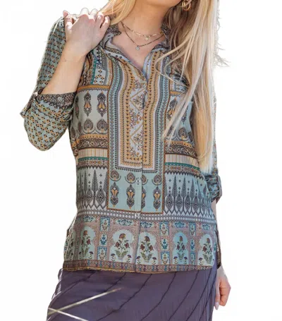 Cienna Silk Blend Shirt In Cinzia In Blue