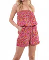 Cienna Yarrow Romper In Pink In Multi