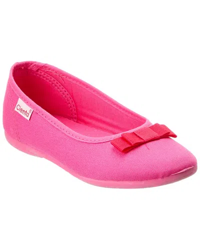 Cienta Kids' Canvas Flat In Pink