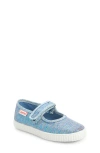 Cienta Kids'  Mary Jane Sneaker In Blue Mermaid Sparkle