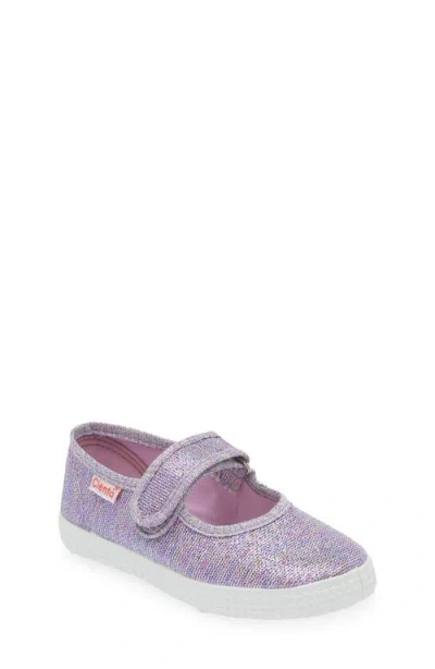 Cienta Kids'  Mary Jane Sneaker In Purple Unicorn Sparkle