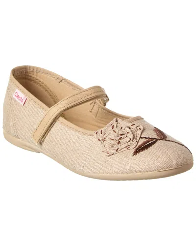 Cienta Salon Tira Lino Flat In Brown