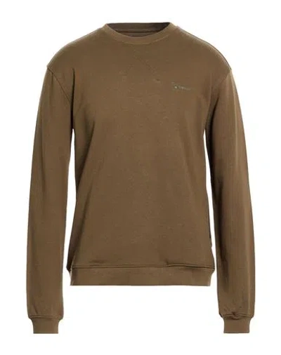 Ciesse Piumini Man Sweatshirt Military Green Size L Cotton In Brown