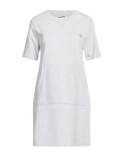 Ciesse Piumini Woman Mini Dress Light Grey Size S Cotton, Metallic Fiber In White
