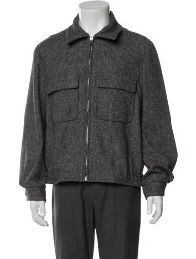 Pre-owned Cifonelli Plaid Print Utility Jacket In Gray