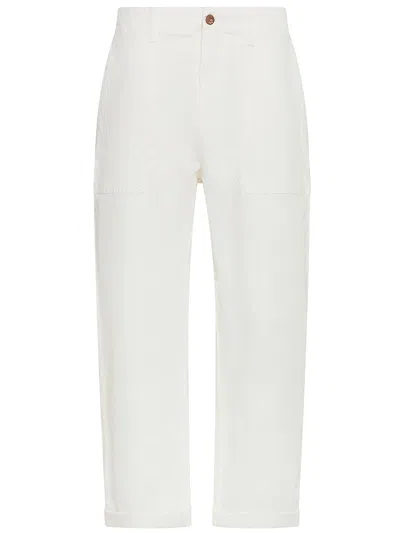 Cigala's High-waisted Wide-leg Cotton Jeans In White