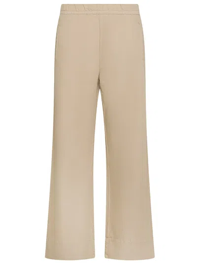 Cigala's Relaxed Pyjama Cotton Trousers With Straight Leg In Neutral