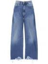 Cigala's Jeans In Denim Blu With Frayed Hem In Blue