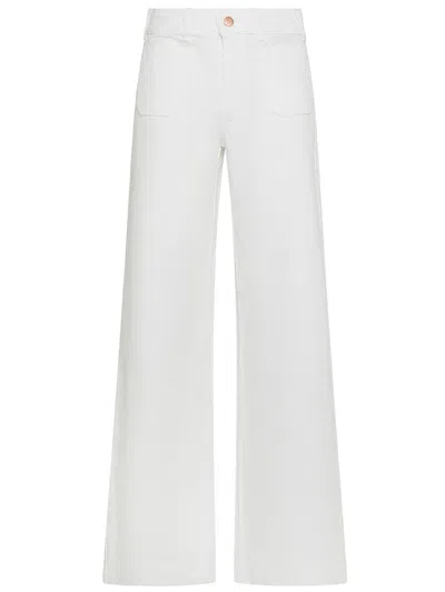 Cigala's Palazzo Cotton Pants With Pockets In White