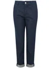 Cigala's Tapered Blue Jeans With Rolled Cuff