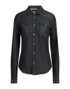 Cigala's Woman Denim Shirt Blue Size L Cotton, Elastane In Blue