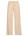 Cigala's Woman Jeans Beige Size 32 Cotton, Linen, Tencel, Elastane