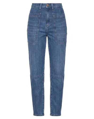 Cigala's Woman Jeans Blue Size 28 Cotton, Elastane In Multi