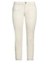 Cigala's Woman Jeans Ivory Size 27 Cotton, Lyocell, Elastane In White